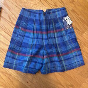 NWT The Limited Size 2 Vintage Plaid Walking Shorts High V Waist Pockets